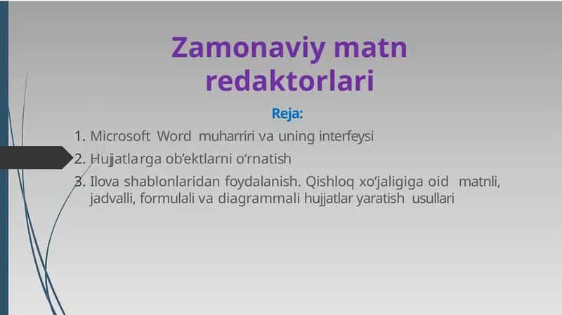 Zamonaviy matn redaktorlari