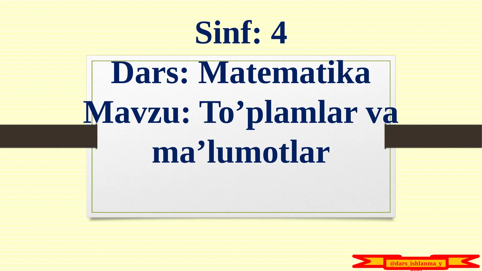To’plamlar va ma’lumotlar