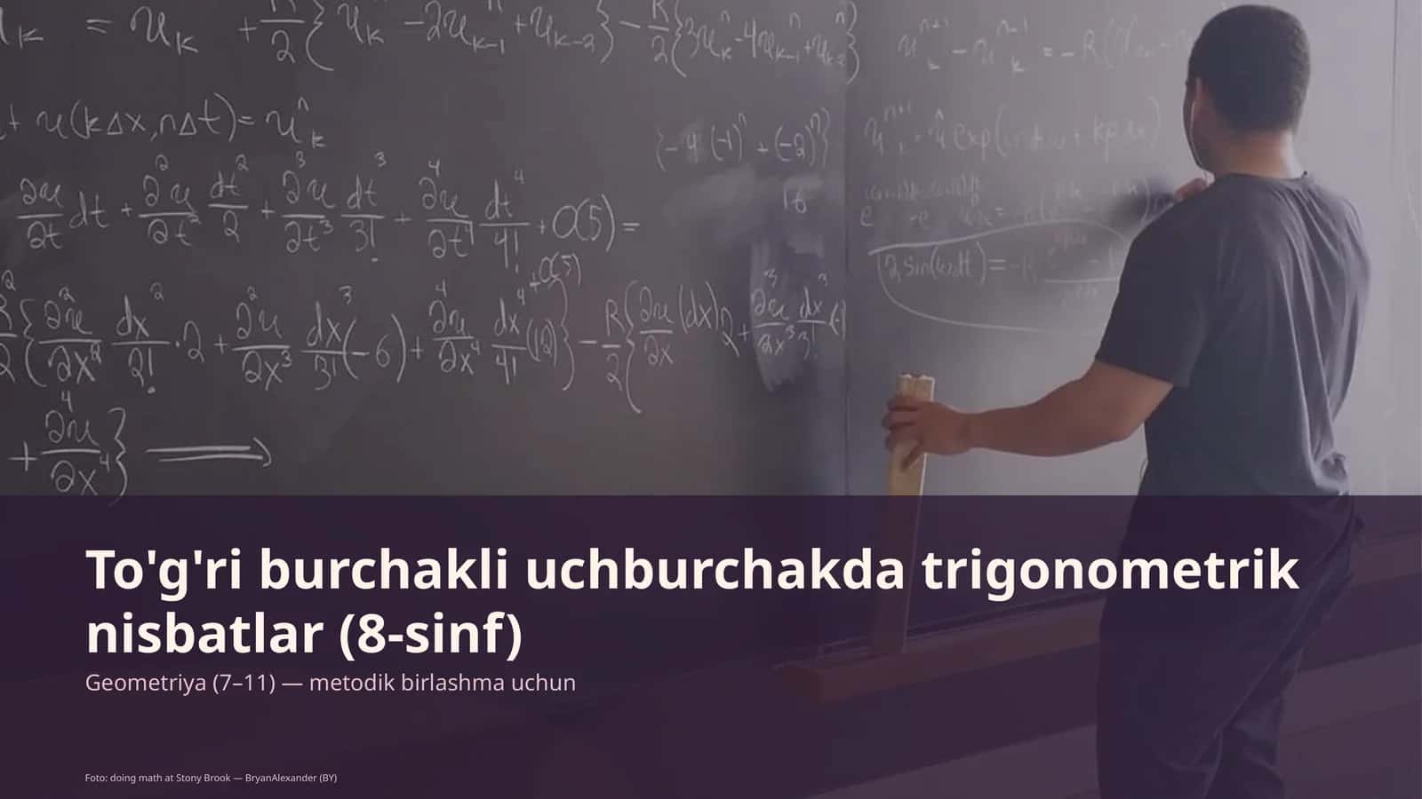 To'g'ri burchakli uchburchakda trigonometrik nisbatlar (8-sinf)