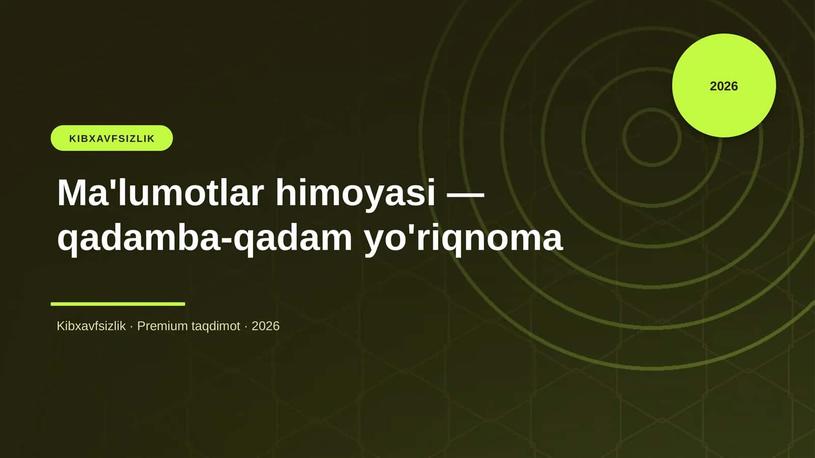 Ma'lumotlar himoyasi — qadamba-qadam yo'riqnoma