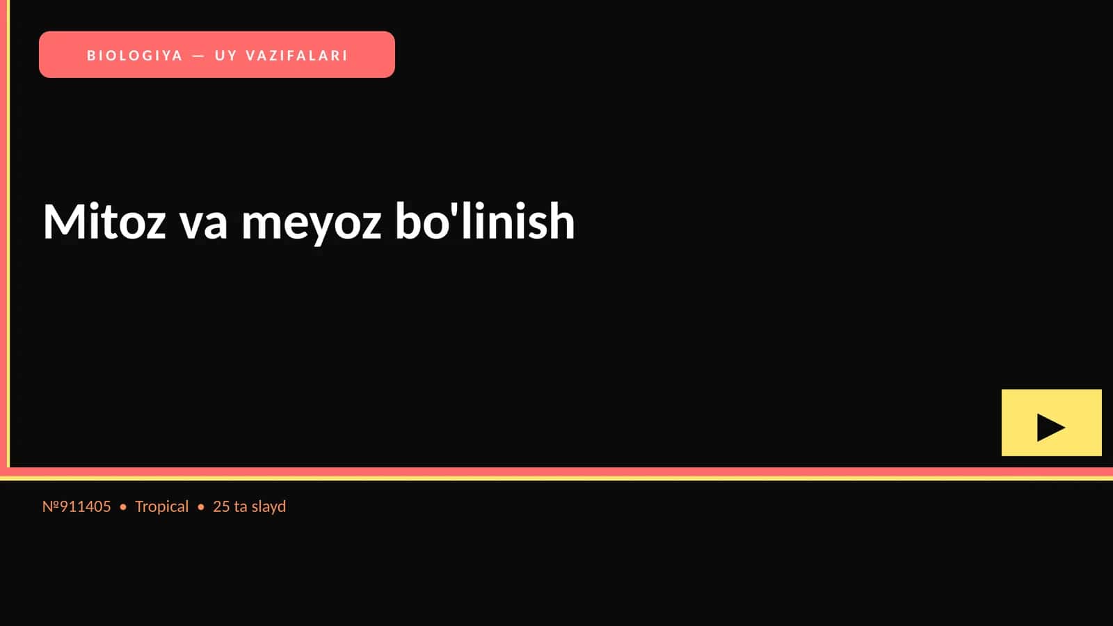 BIOLOGIYA — UY VAZIFALARI