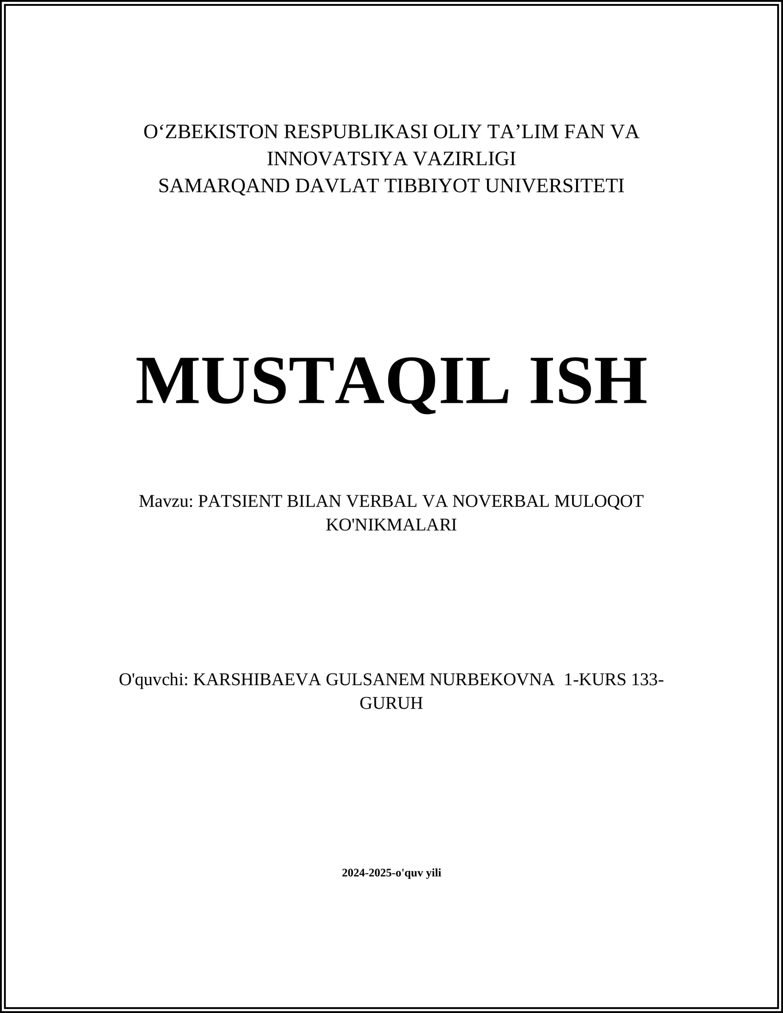 Verbal Muloqot Asoslari