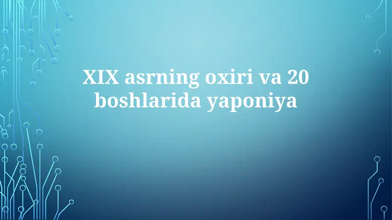 Yaponiya XIX asr oxirida
