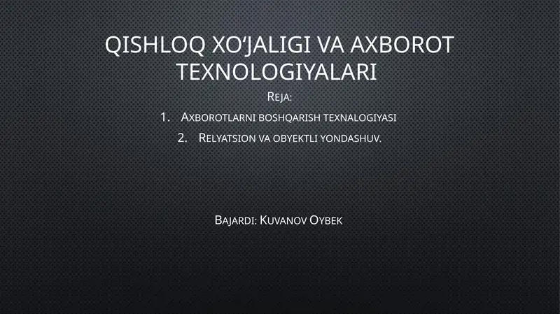 Axborot tizimi(AT)