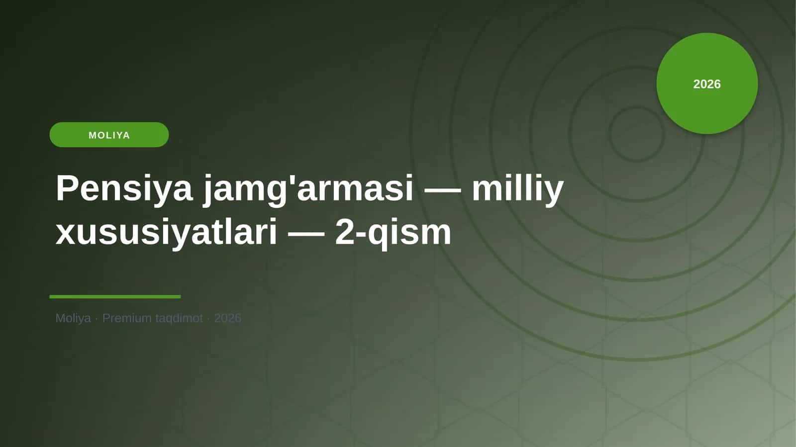 Pensiya jamg'armasi — milliy xususiyatlari — 2-qism