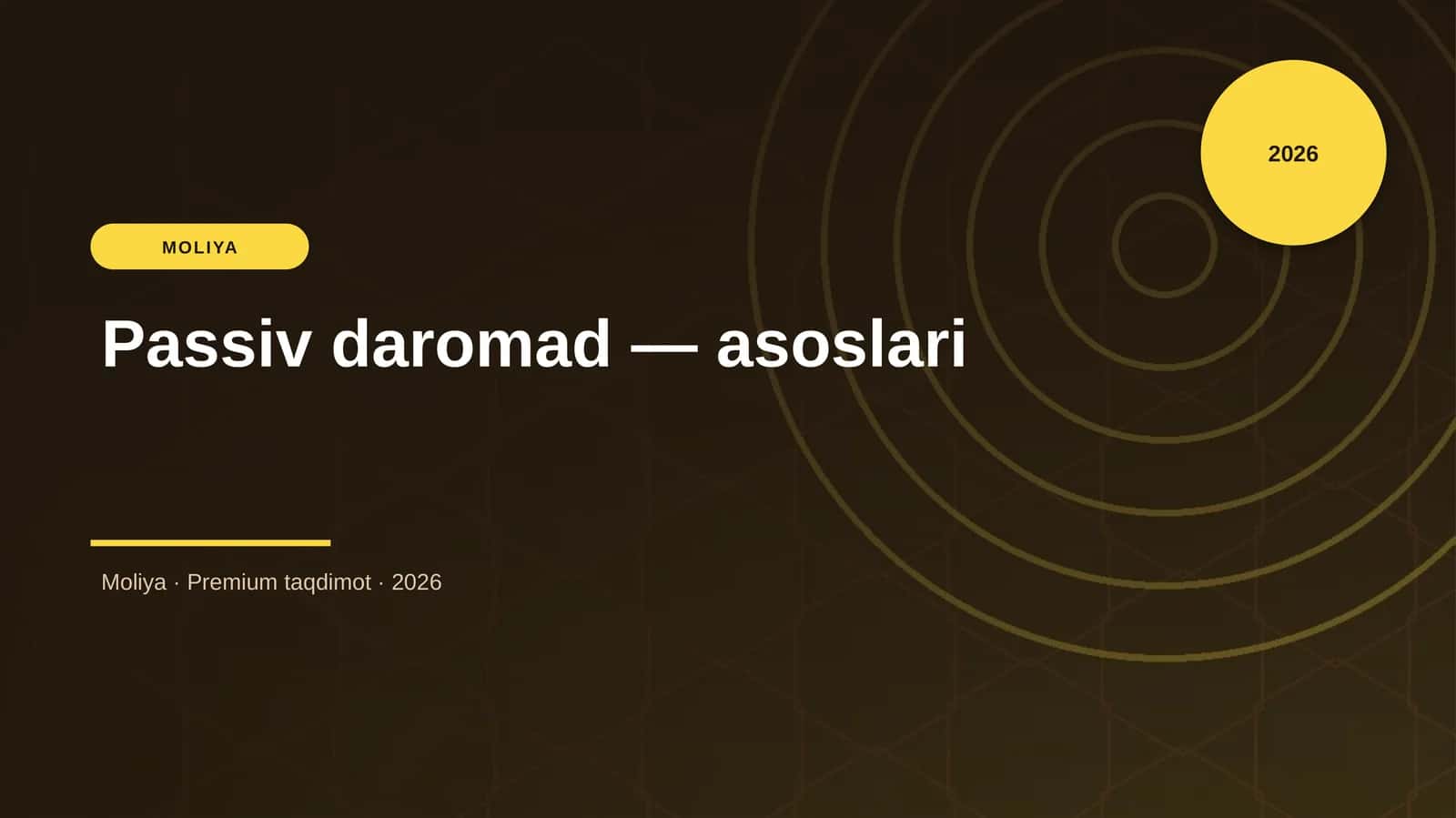 Passiv daromad — asoslari