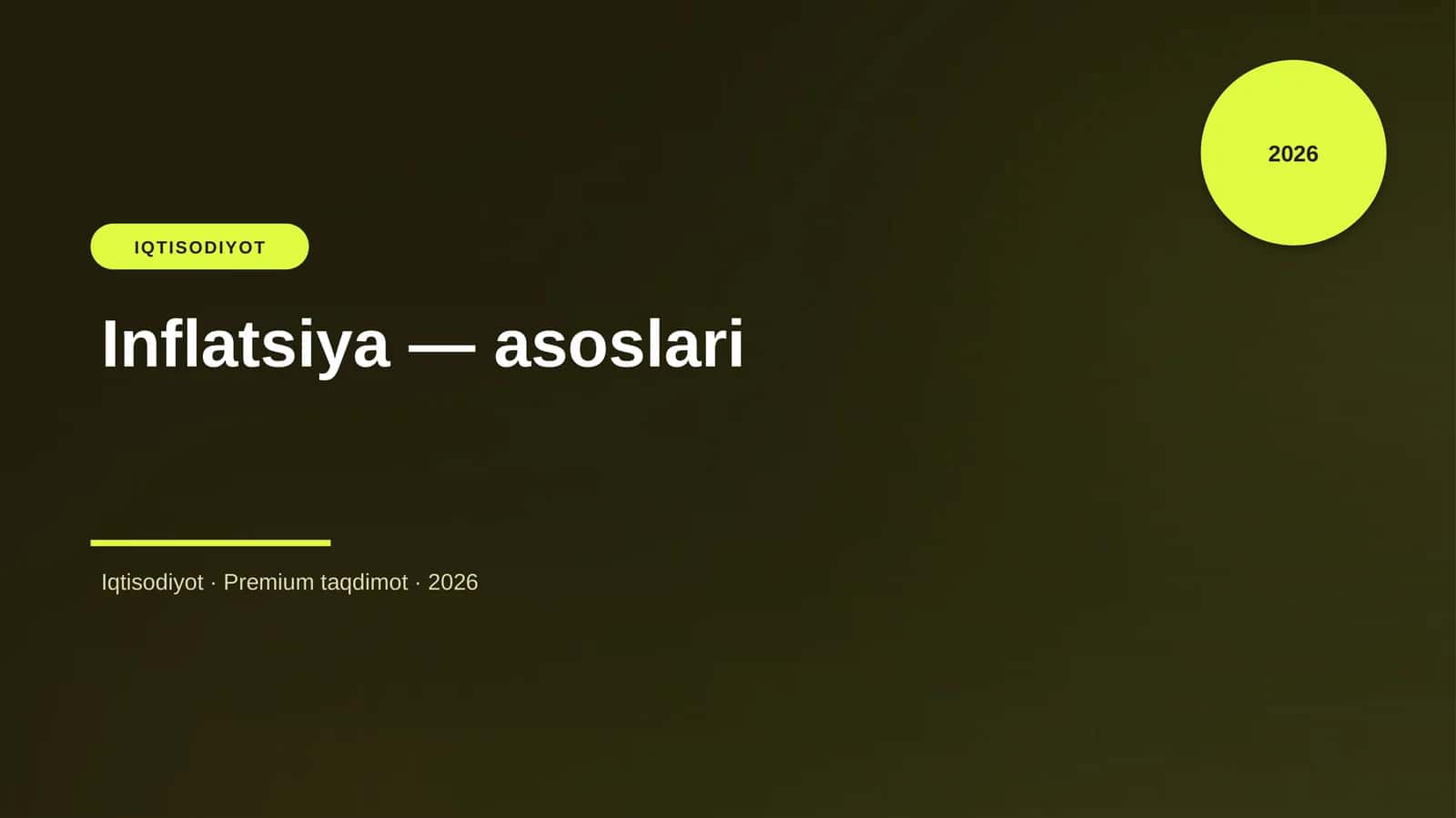 Inflatsiya — asoslari