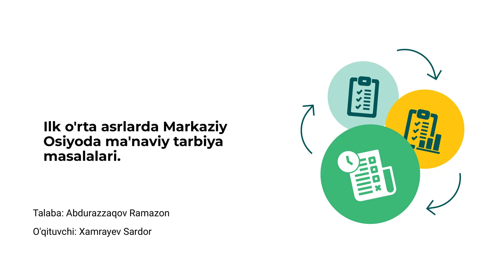 Ilk o'rta asrlarda Markaziy Osiyoda ma'naviy tarbiya masalalari