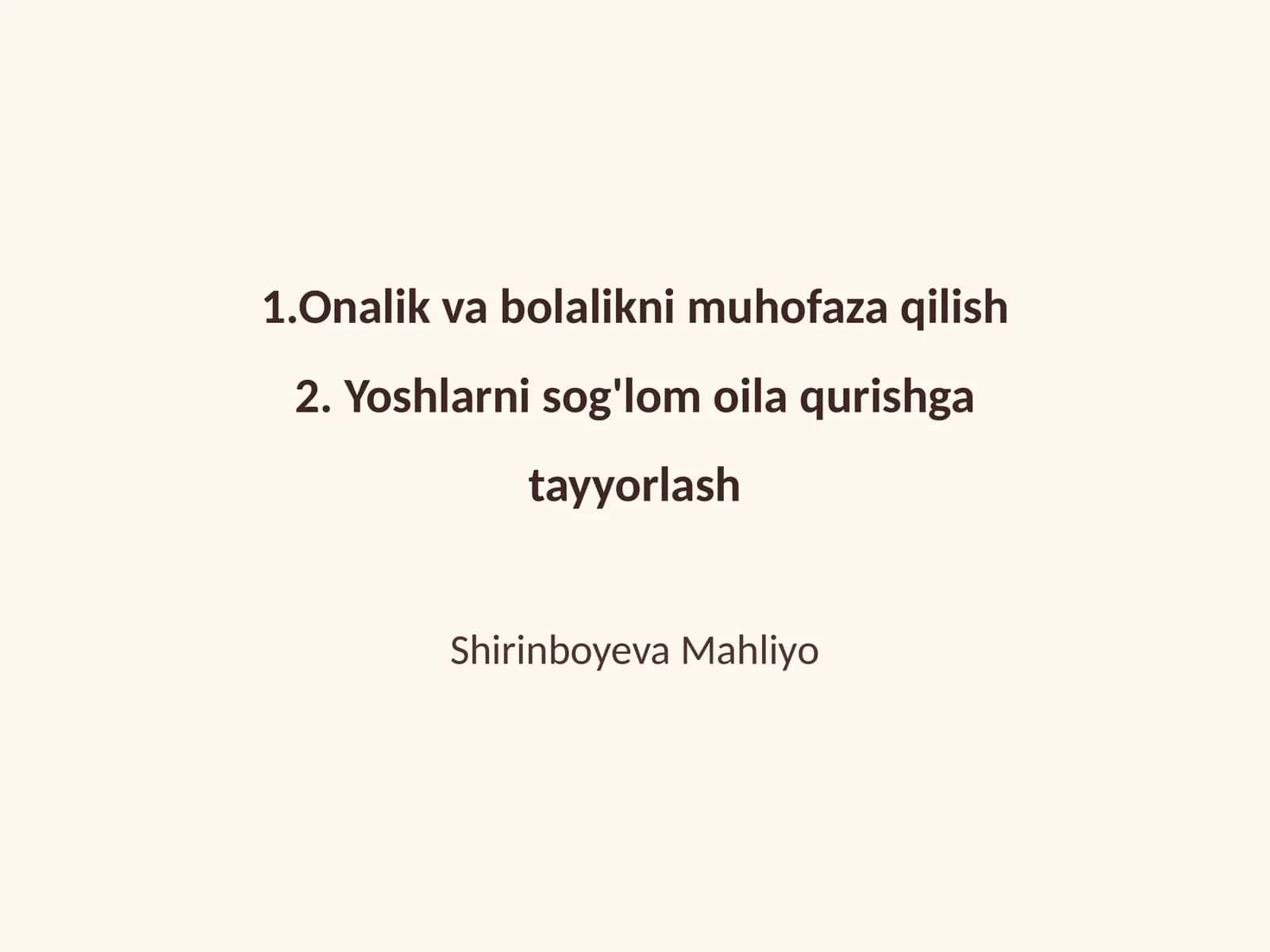 Onalik va bolalikni muhofaza qilish