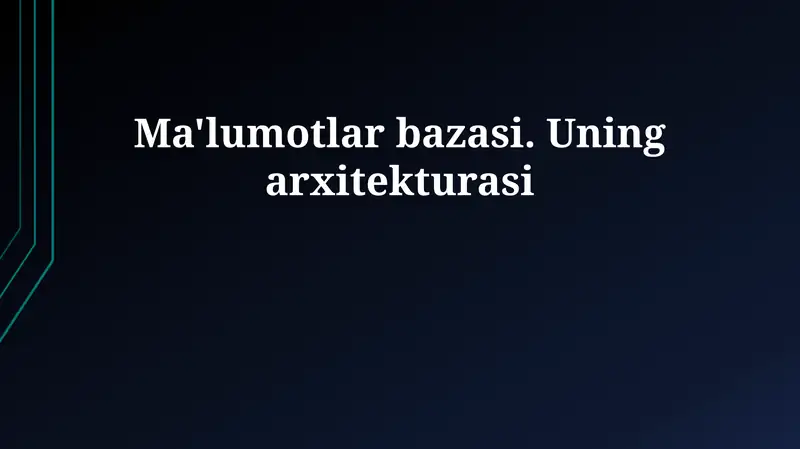 Ma'lumotlar bazasi