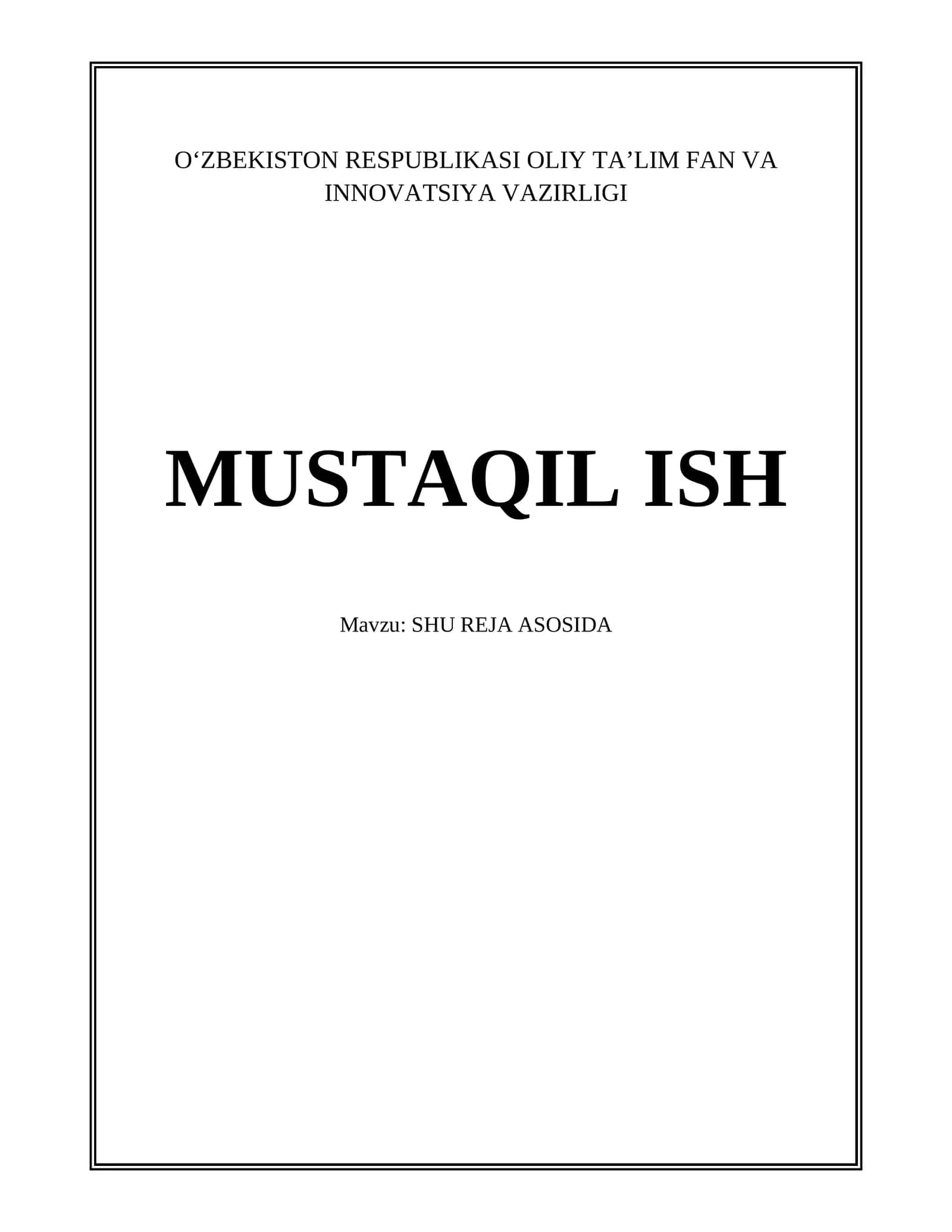 SHU REJA ASOSIDA