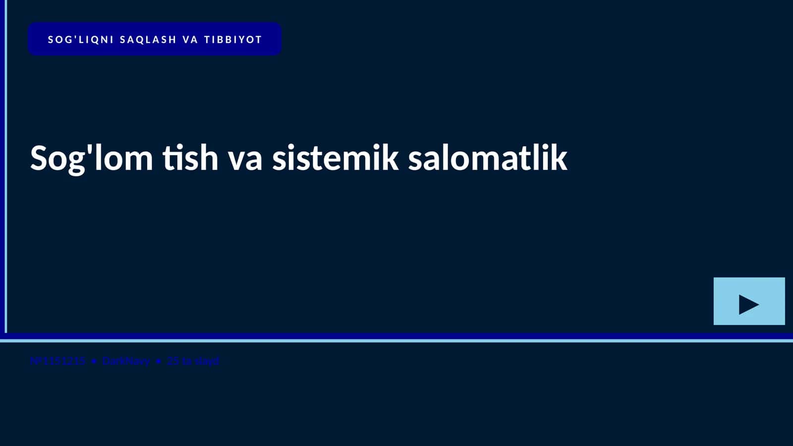Sog'lom tish va sistemik salomatlik