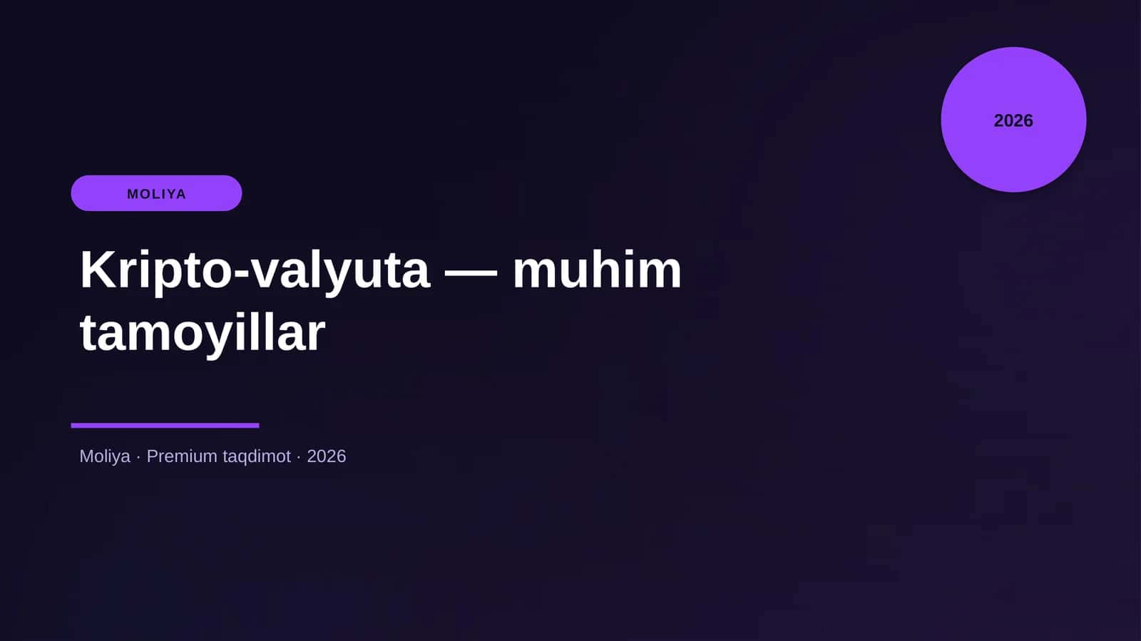 Kripto-valyuta — muhim tamoyillar