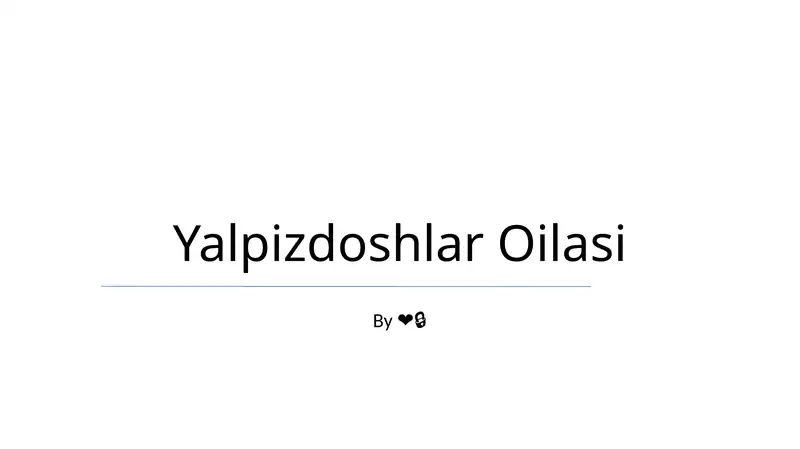 Yalpizdoshlar Oilasi