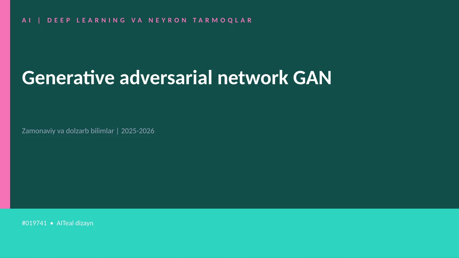 Generative adversarial network GAN