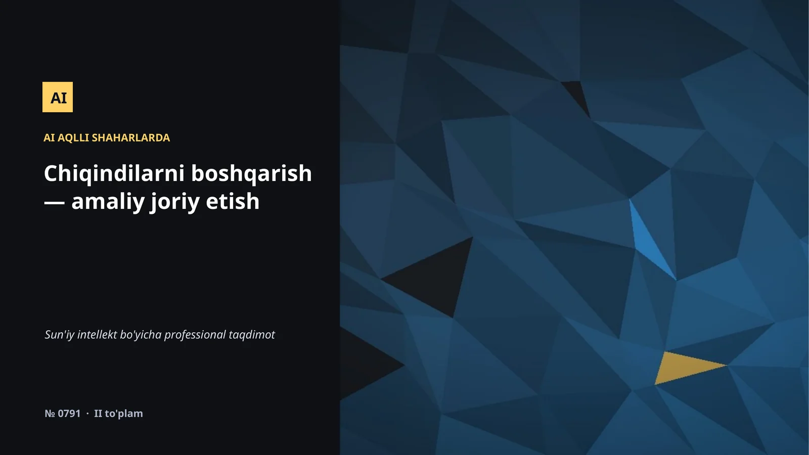 AI AQLLI SHAHARLARDA