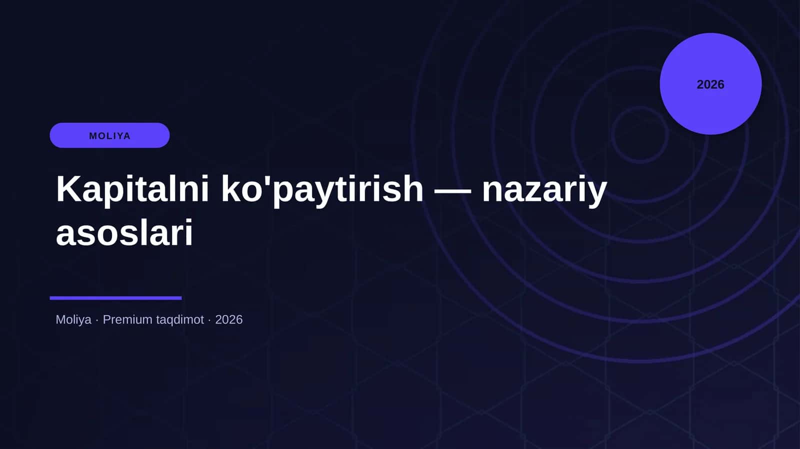 Kapitalni ko'paytirish — nazariy asoslari
