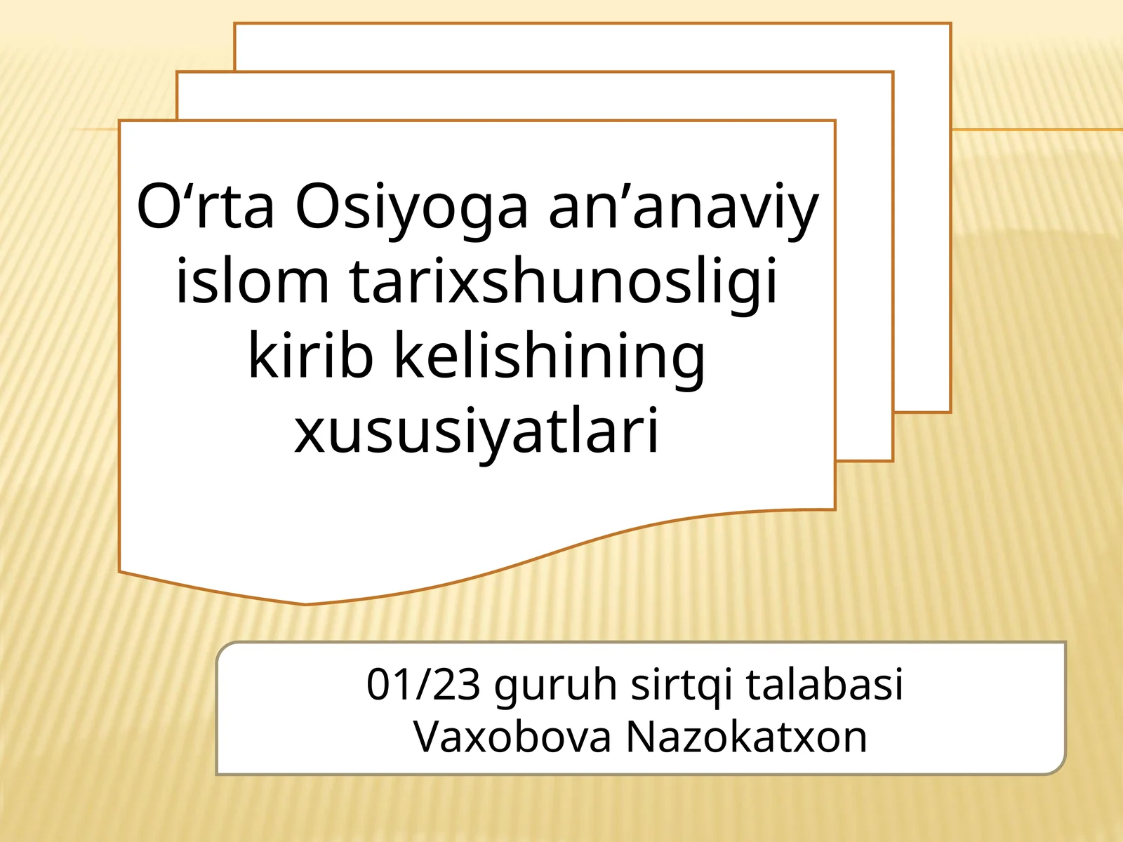 Oʻrta Osiyoga anʼanaviy islom tarixshunosligi kirib kelishining xususiyatlari
