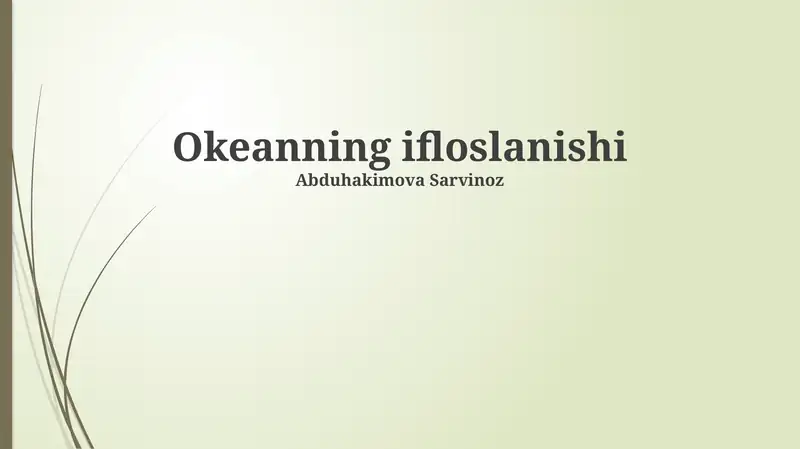 Okeanning ifloslanishi