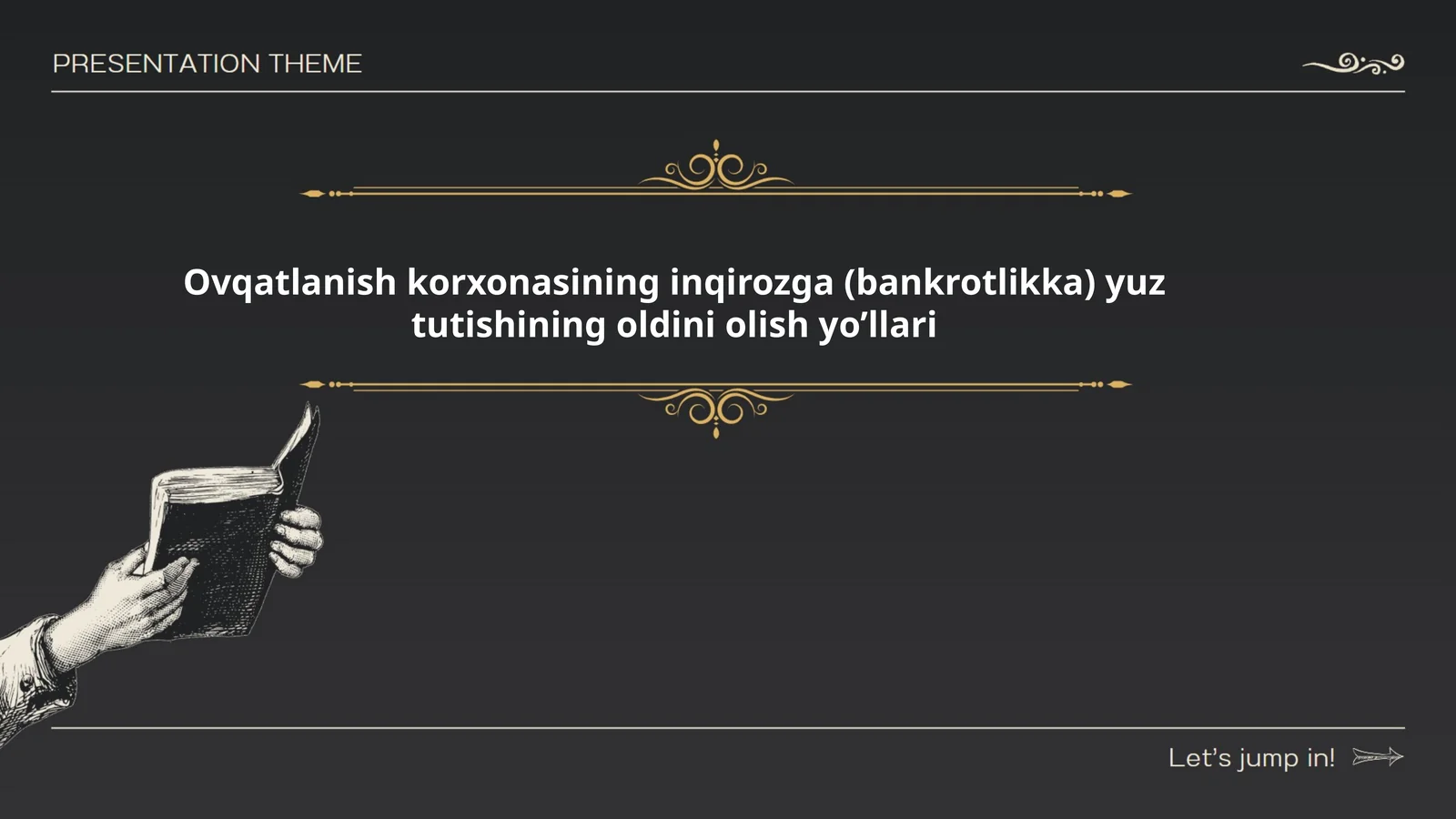 Ovqatlanishkorxonasininginqirozga(bankrotlikka)yuztutishiningoldiniolishyo’llari
