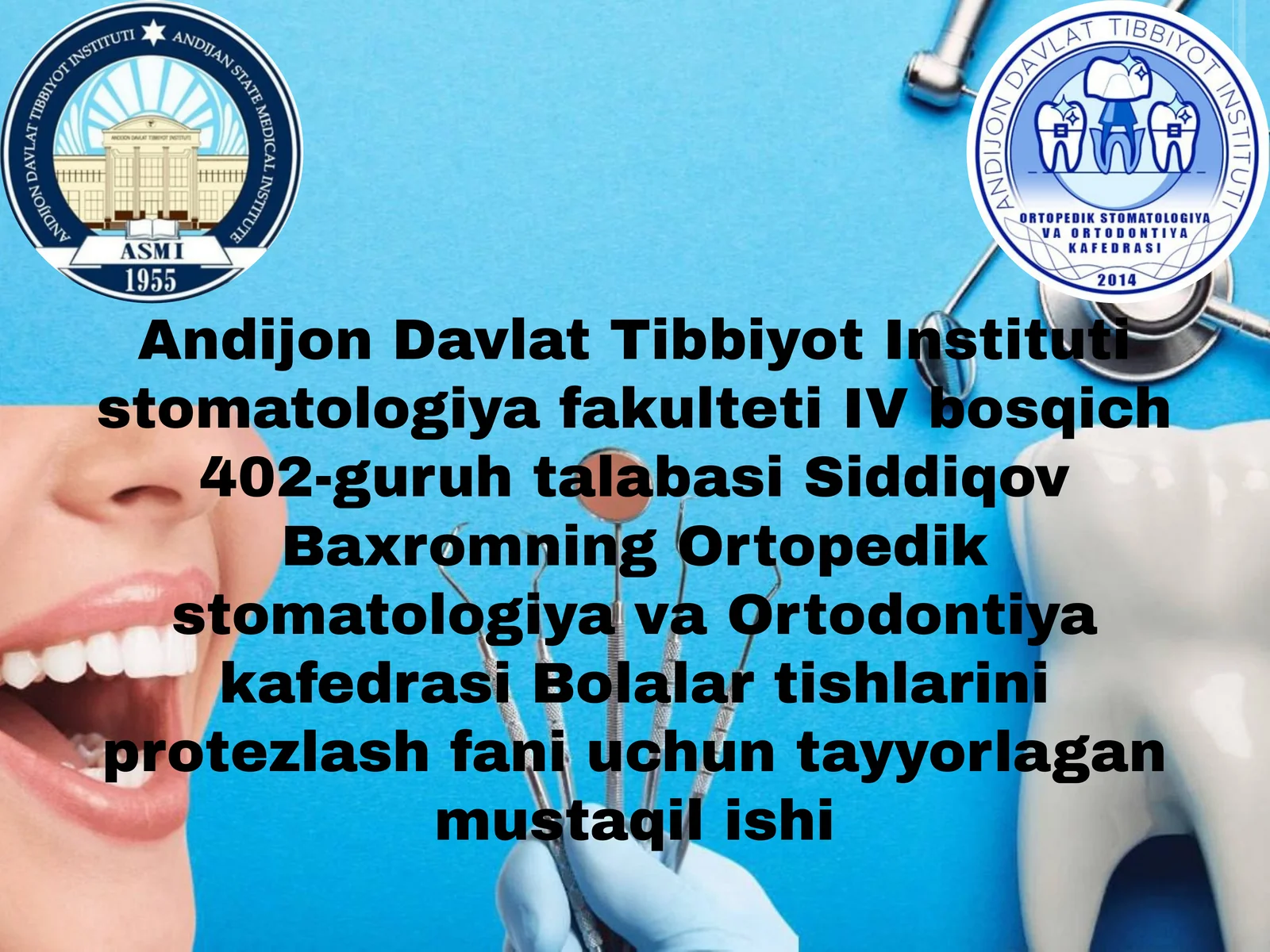 TISHLARNI ERTA OLINISHI NATIJASIDA YUZAGA KELISHI MUMKIN BO’LGAN ASORATLAR