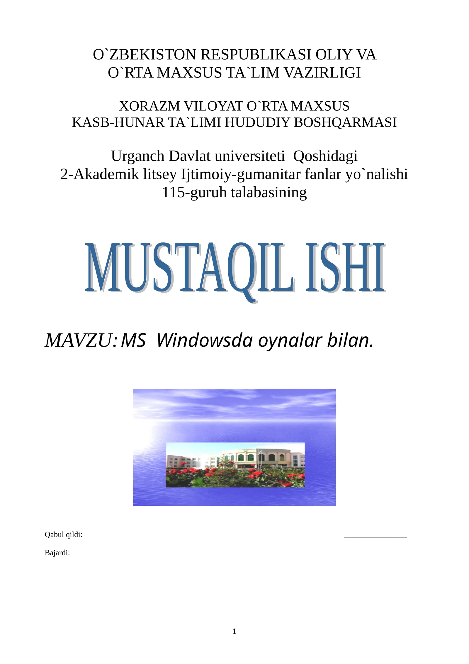 MS Windowsda oynalar bilan