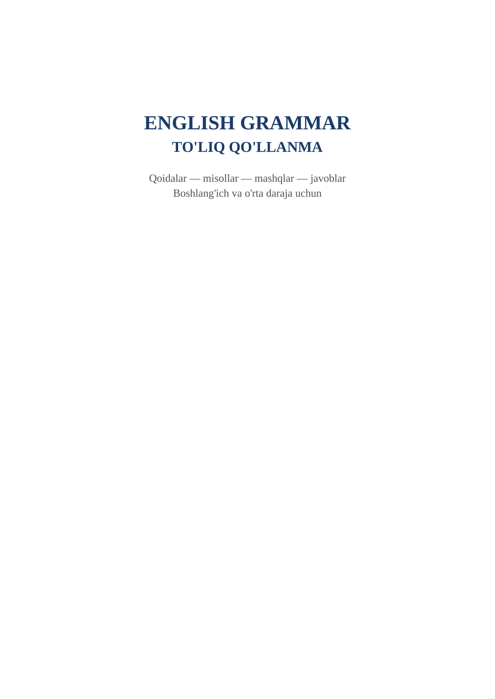 Ingiliz tilidan PRO TO'LIQ QO'LLANMA