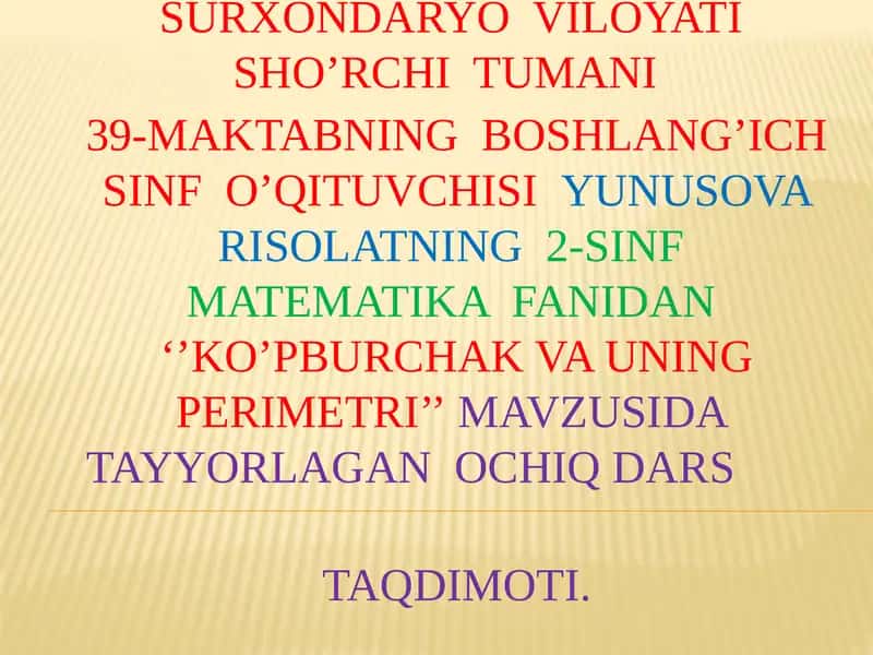 Ko‘pburchak va uning perimetri