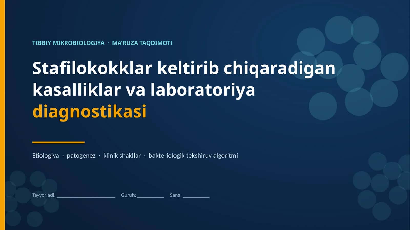 TIBBIY MIKROBIOLOGIYA · MA'RUZA TAQDIMOTI