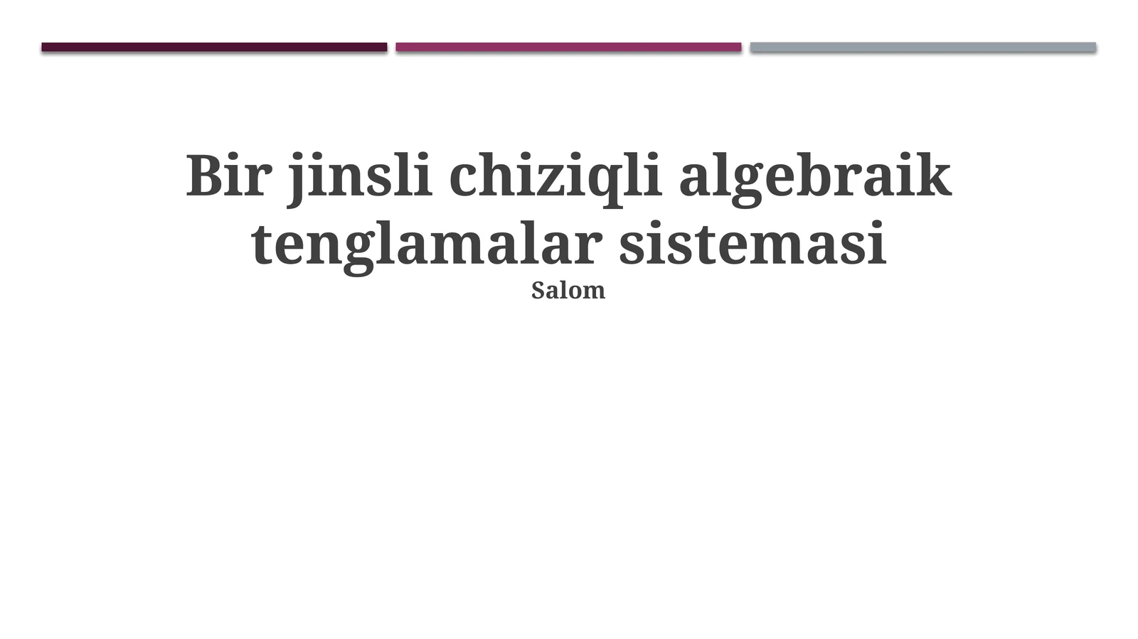 Bir jinsli chiziqli algebraik tenglamalar sistemasi
