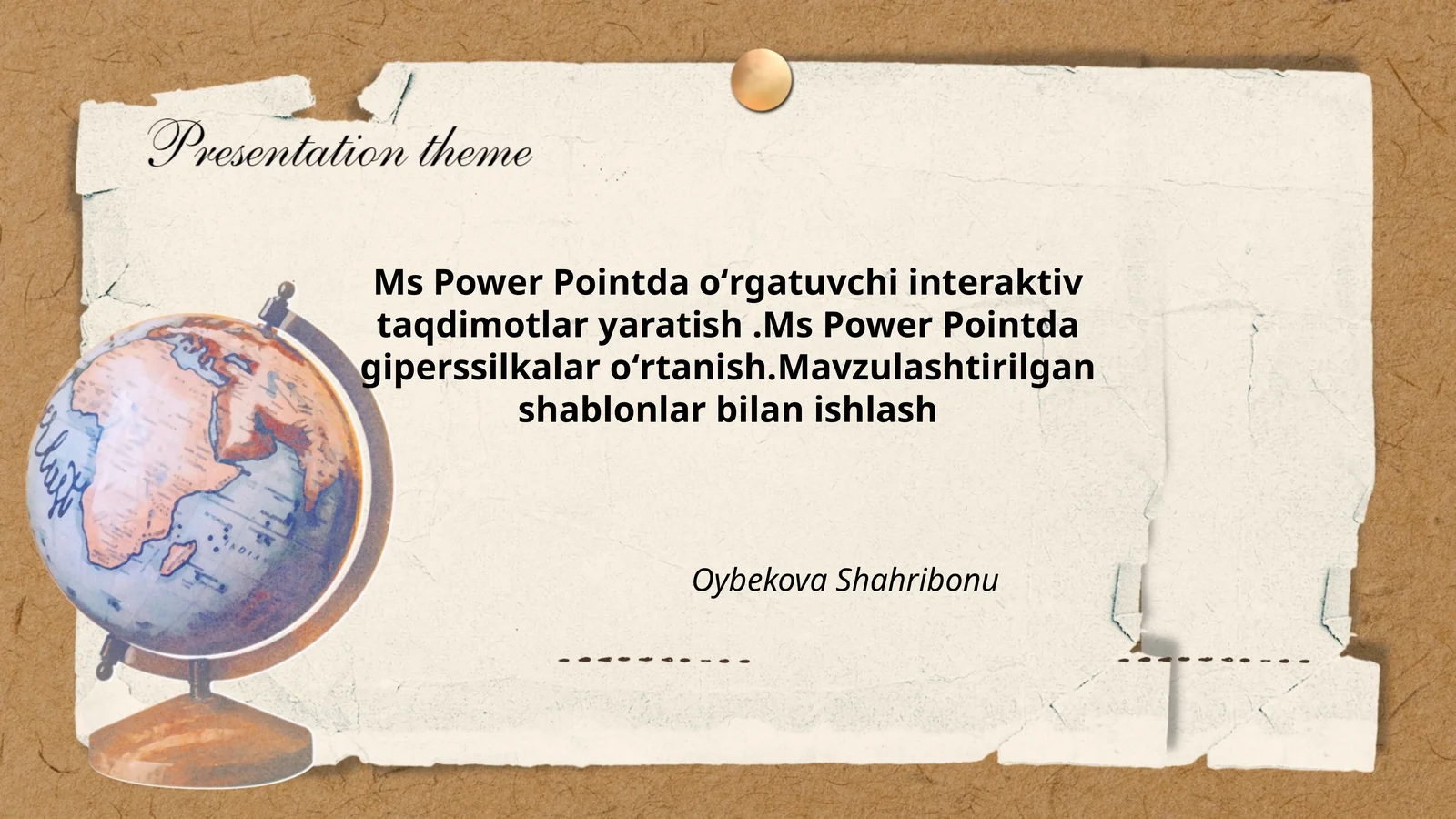 Ms Power Pointda oʻrgatuvchi interaktiv taqdimotlar yaratish
