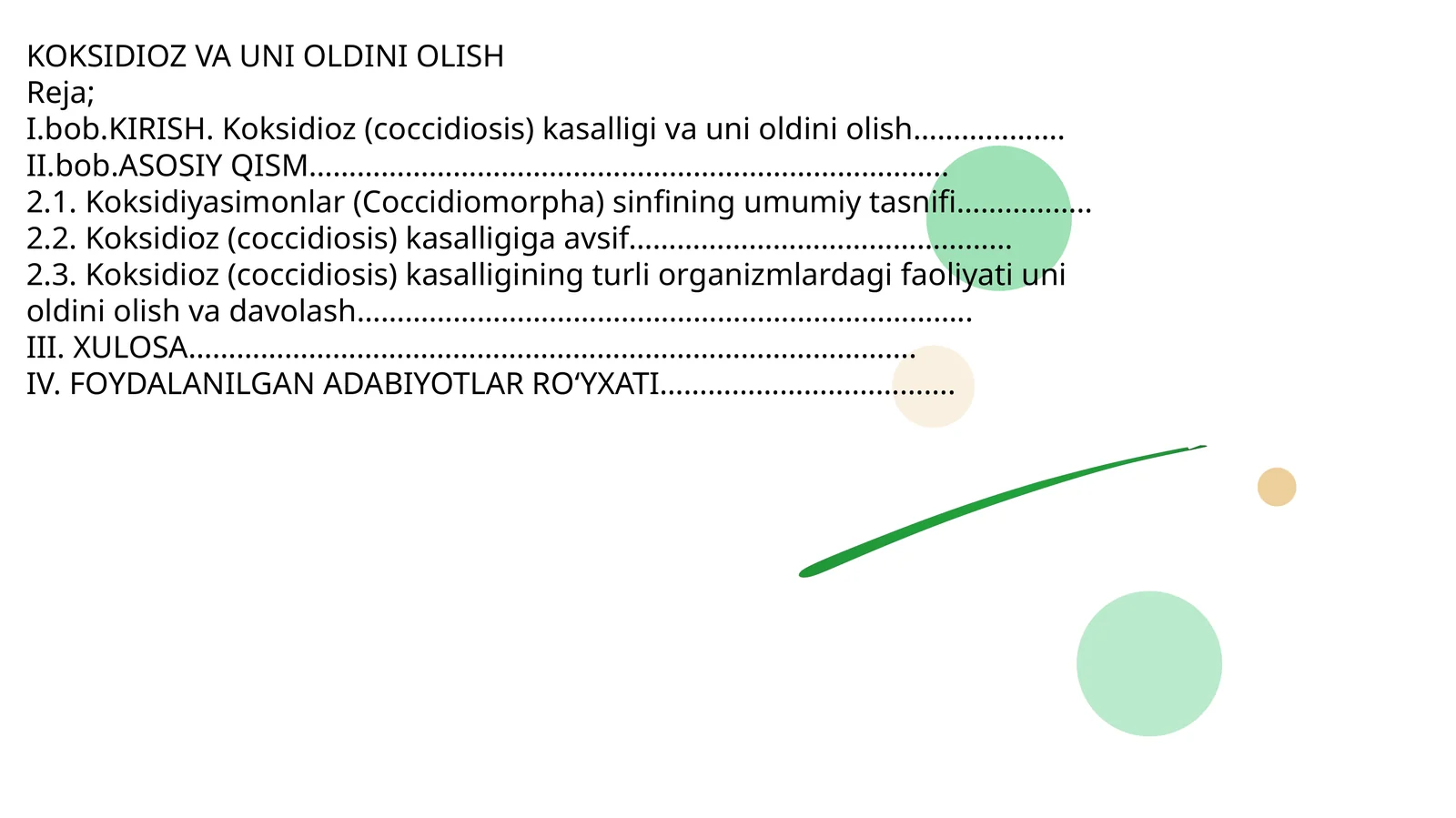 Koksidioz va uni oldini olish