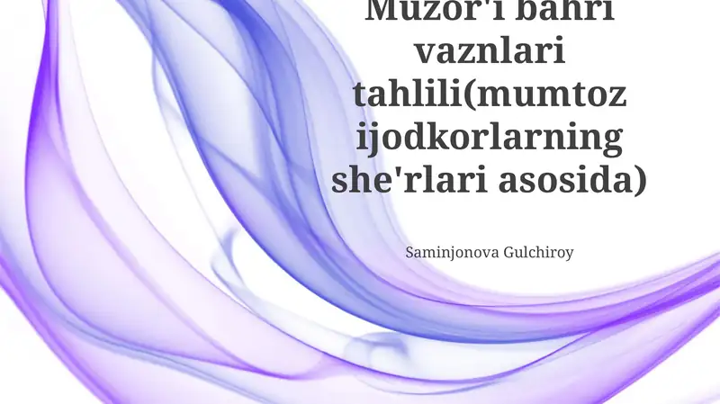 Muzor'i Bahri vaznlari tahlili