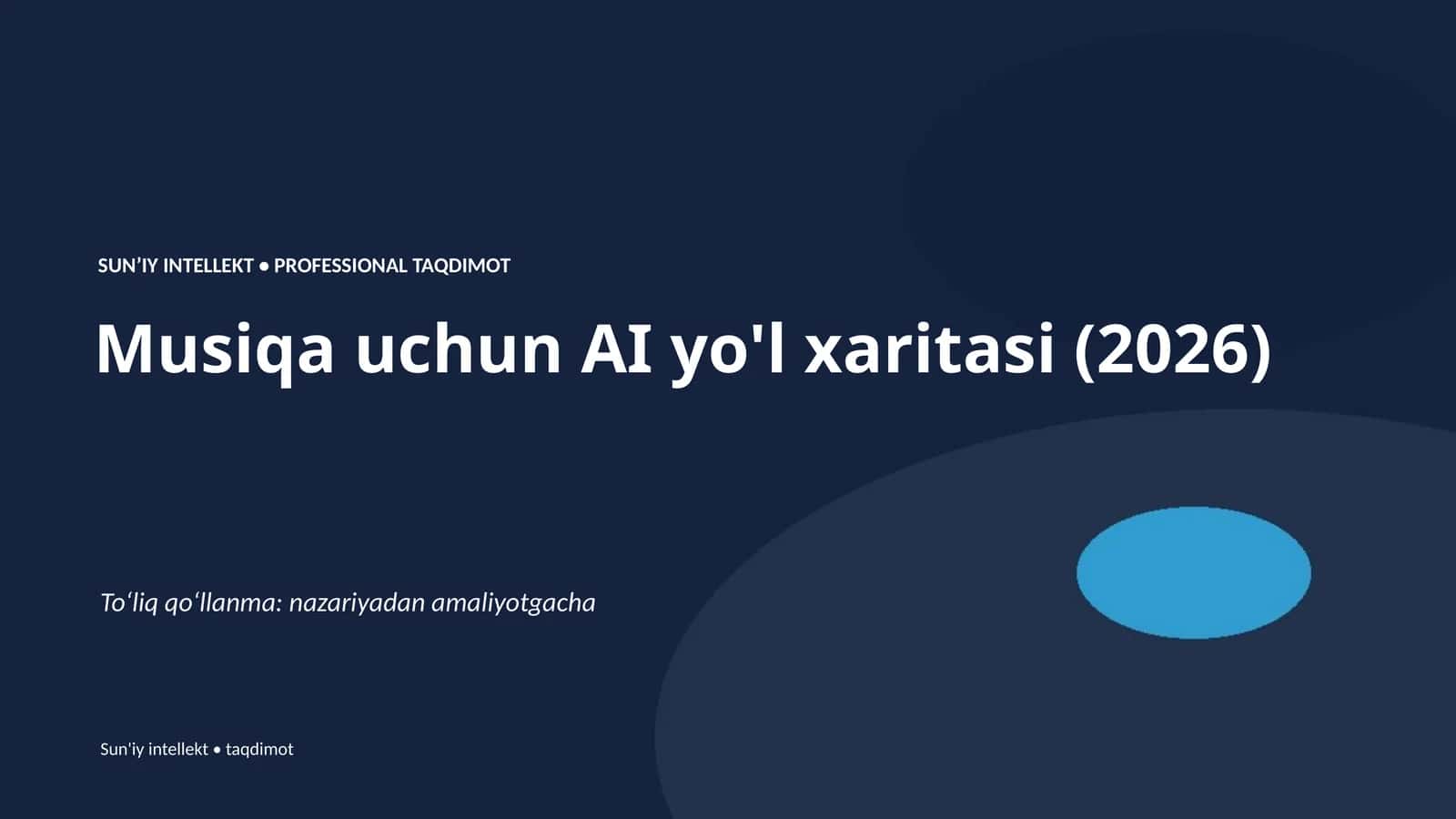 Musiqa uchun AI yo'l xaritasi (2026)