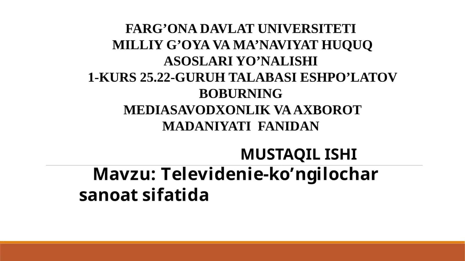 Televidenie-ko’ngilocharsanoatsifatida