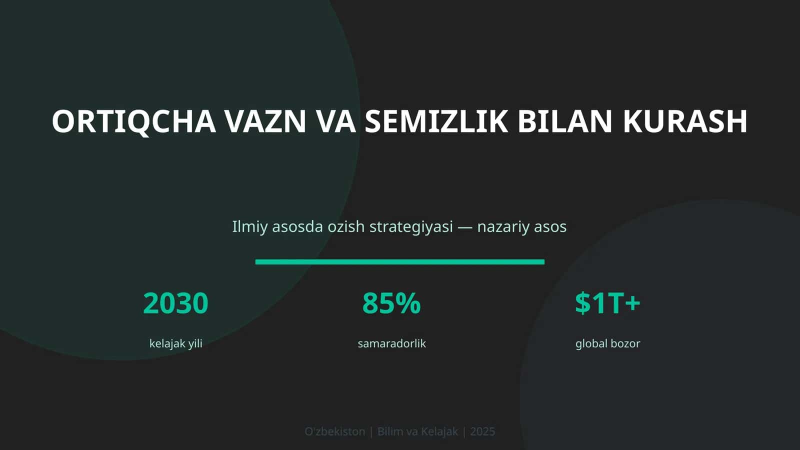 Ortiqcha vazn va semizlik bilan kurash