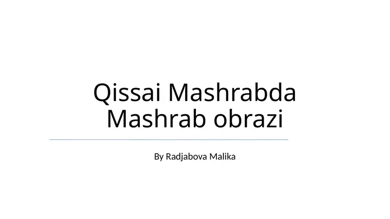 Qissai Mashrabda Mashrab obrazi