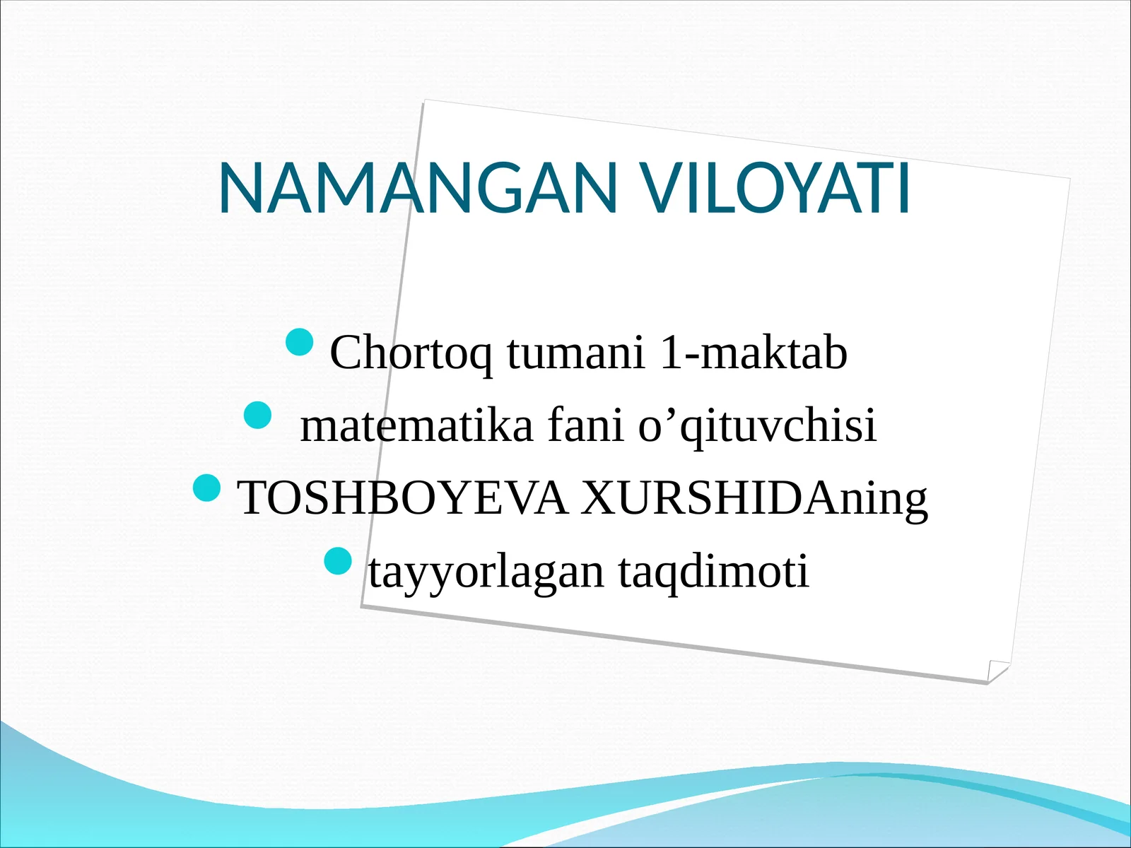 “KOMBINATORIKA ELEMENTLARI, O`RIN ALMASHTIRISH VA GURUHLASH” MAVZUSIGA DOIR MISOLLAR YECHISH