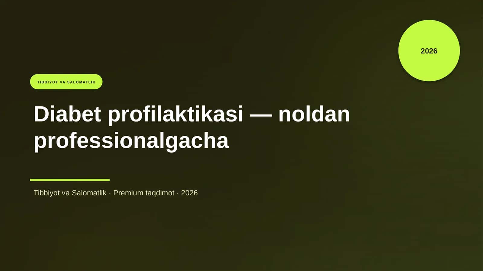 Diabet profilaktikasi noldan professionalgacha