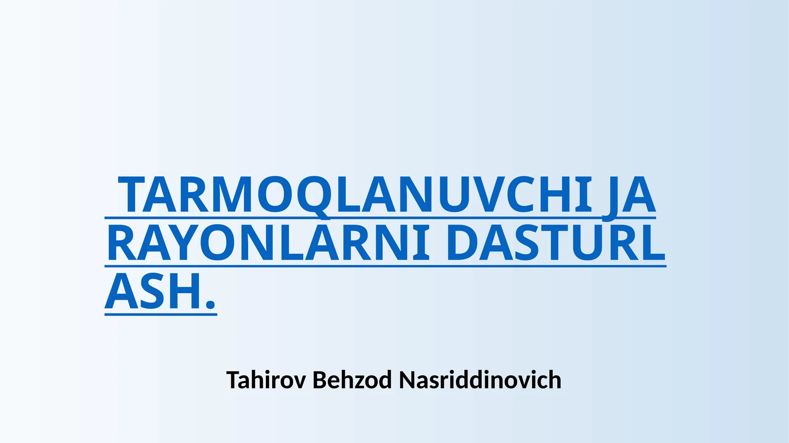 Tarmoqlanuvchijarayonlar