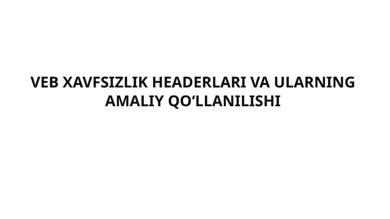 VEB XAVFSIZLIK HEADERLARI