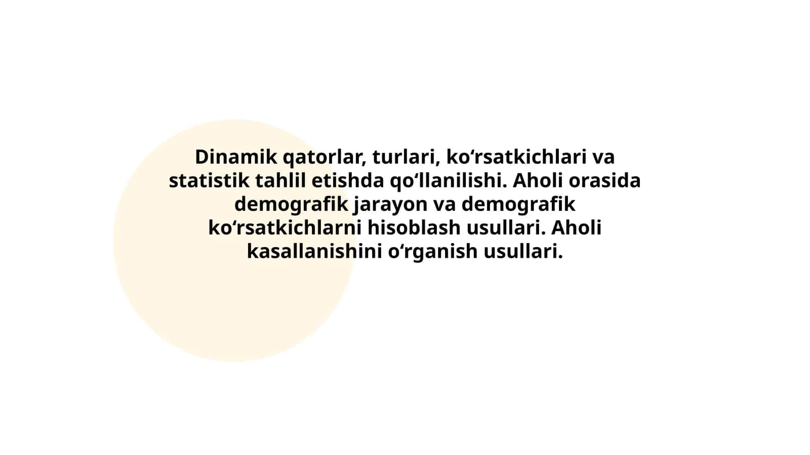 Dinamik qatorlar, turlari, ko‘rsatkichlari va statistik tahlil