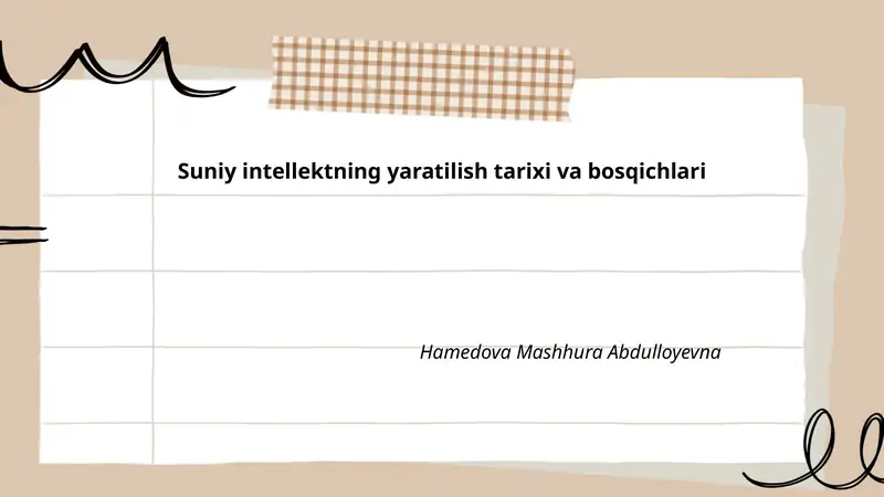 Suniy intellektning yaratilish tarixi va bosqichlari