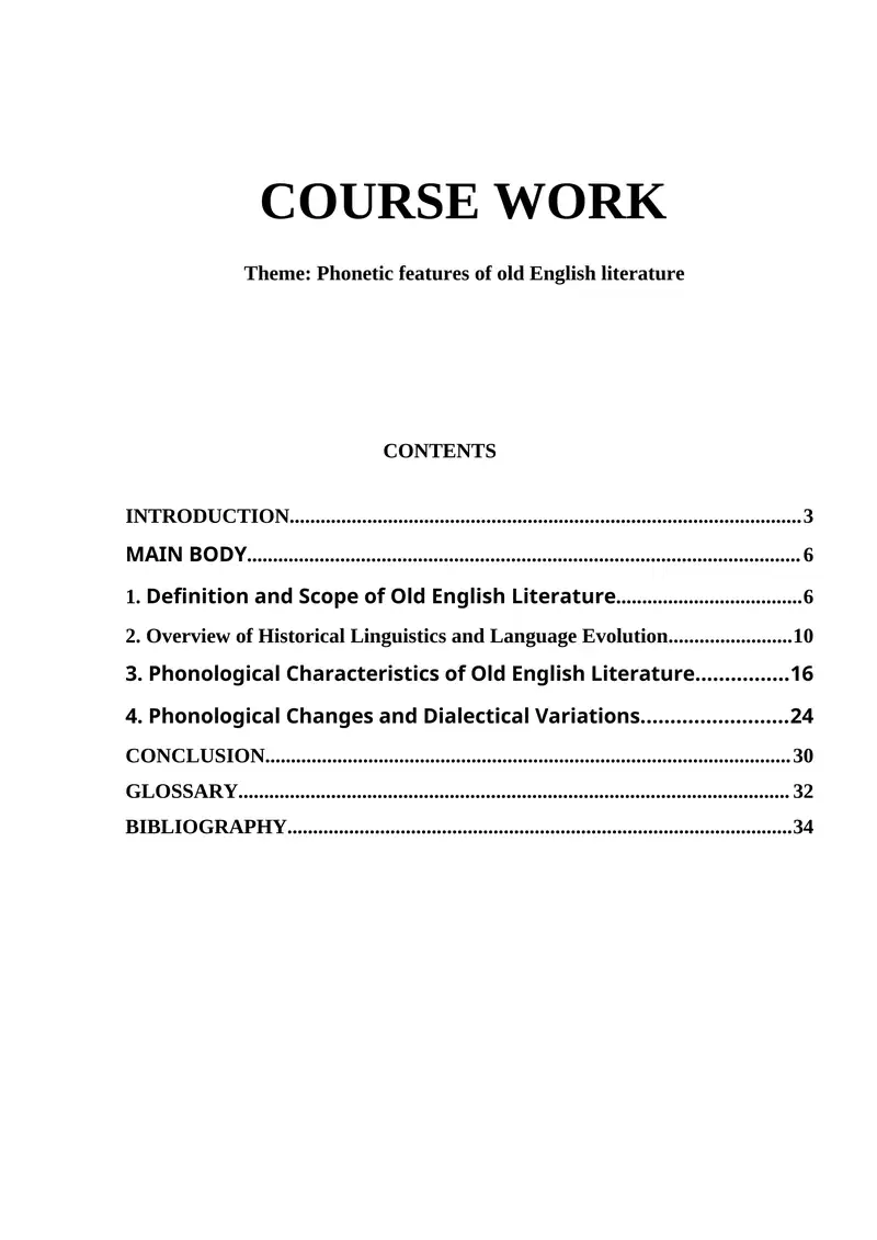 Phonetic Features of Old English Literature