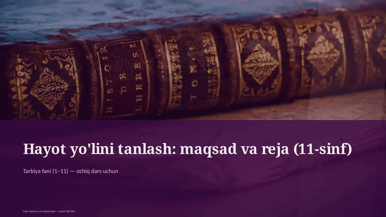 Hayot yo'lini tanlash: maqsad va reja (11-sinf)