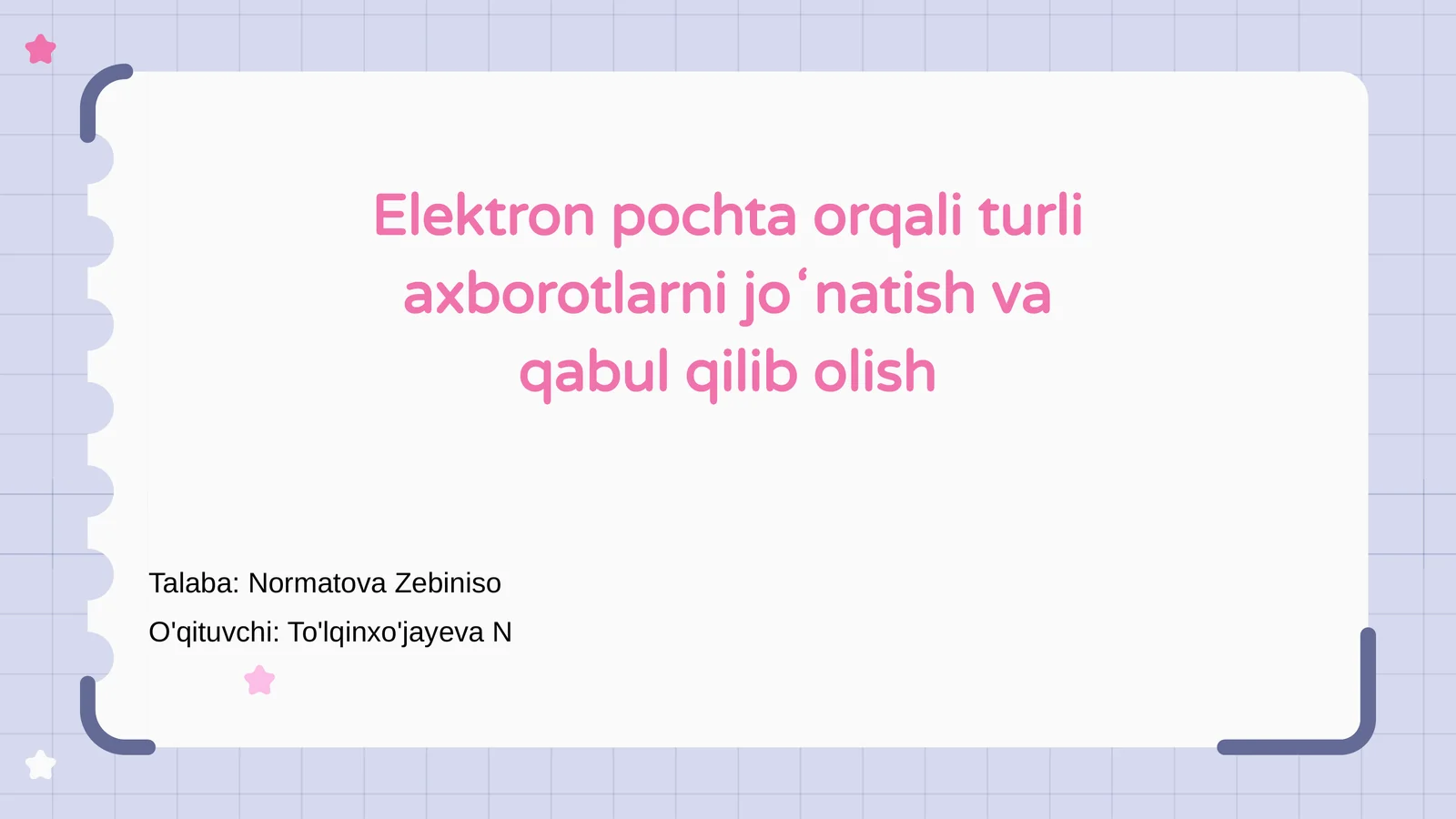 Elektron pochta asosiy tushunchalari