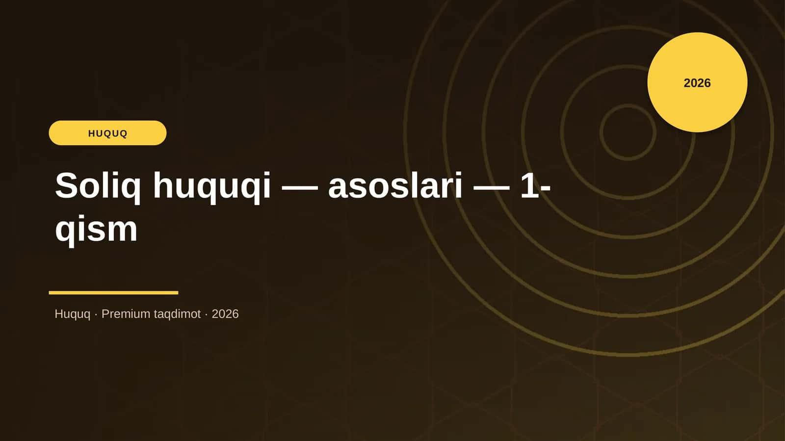 Soliq huquqi — asoslari — 1-qism