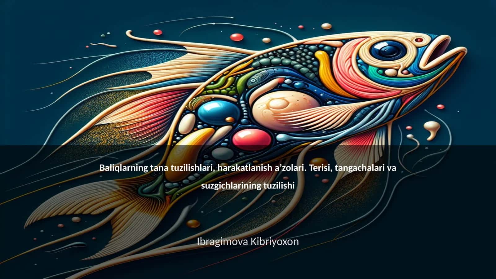 Baliqlarning tana tuzilishlari, harakatlanish aʼzolari. Terisi, tangachalari va suzgichlarining tuzilishi