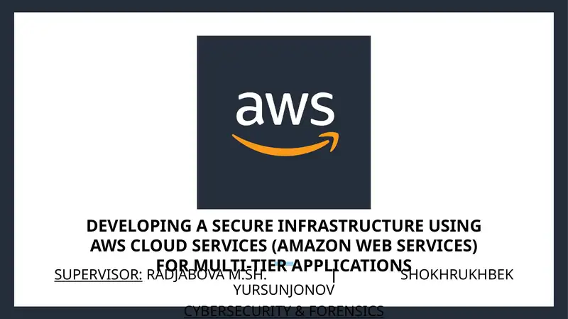 DEVELOPINGASECUREINFRASTRUCTURE USING AWS CLOUD SERVICES (AMAZON WEB SERVICES) FOR MULTI-TIER APPLICATIONS