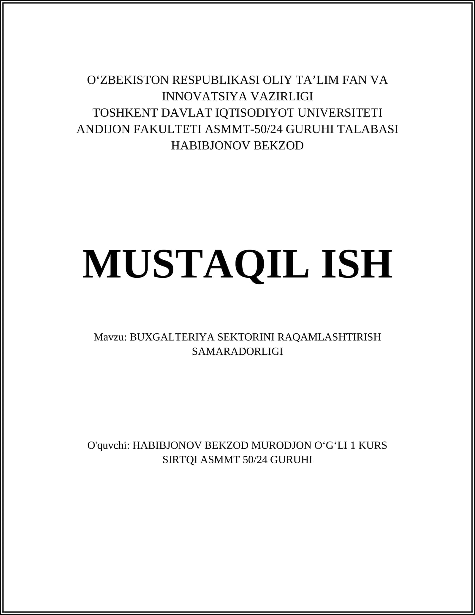 Raqamli buxgalteriya texnologiyalari